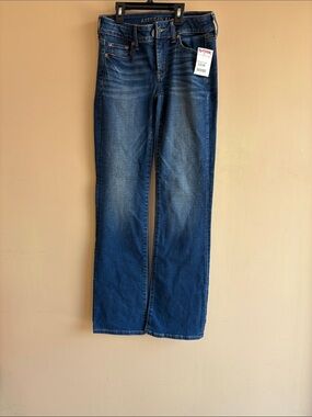 American Eagle Outfitters Men's Dark Blue Bootcut Jeans